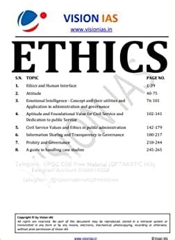 Buy Vision IAS Ethics Class Notes 2021 Printed English [Printout ...
