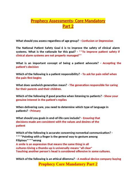 Image result for Core Mandatory 2 Test Answers