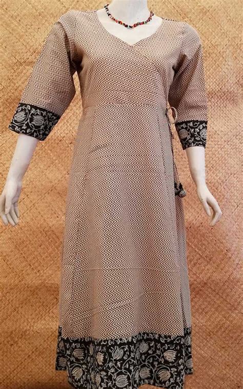 Elegant Long Cotton kurta/ dress with side Tie up – India1001.com