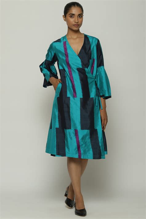 Abraham & Thakore - Blue Ikat Dress - Elahe