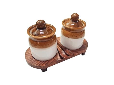 ShilpAlley 'Old Fashioned Martaban' Ceramic Storage Jar with Classic ...