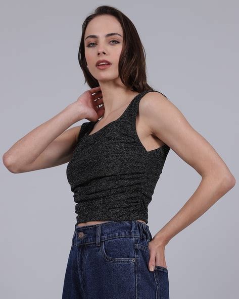 Buy Black Tops for Women by Shein Online | sheinindia.in
