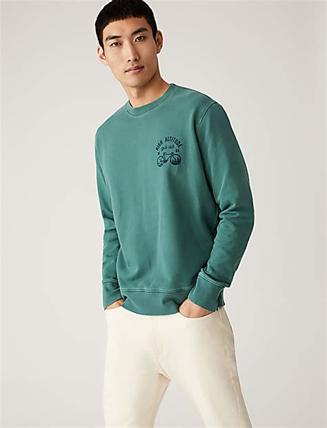 Buy Pure Cotton Cycle Graphic Sweatshirt at Marks & Spencer