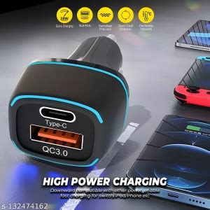 retold UBON CH-293 38W Car Charger Dual Ports, Fast Charging with 1m ...