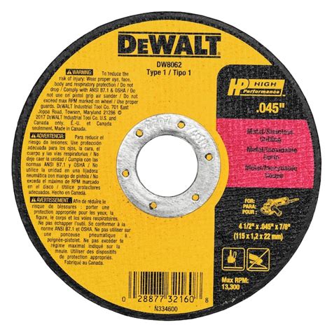 DEWALT 5-Pack 4.5-in Aluminum Oxide 60-Grit Grinding Wheel DW8062B5-L ...