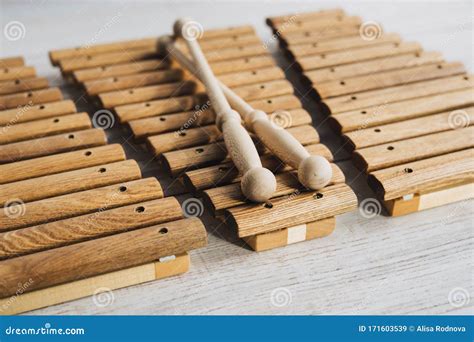 Xylophone is Made of Natural Wood Stock Image - Image of percussion ...