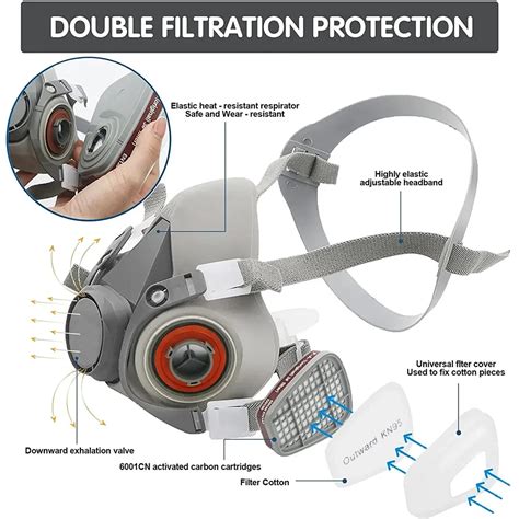 7 in 1 Half Face Gas Mask Facial Chemical Spray India | Ubuy