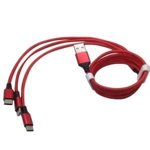 MAHAKALI Telecom 3 in 1 Cable RED Colour (Pack of 2) : Amazon.in ...