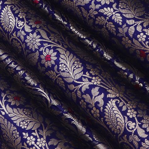 Purple Color Katan Meena Brocade Fabric – KC Creations
