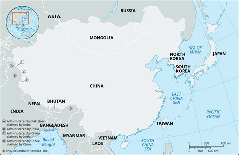 Central And East Asia Political Map