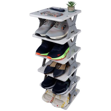 Cr18 Collection 6 Layer Shoe Rack,Stackable Shoe Storage Organizer For ...