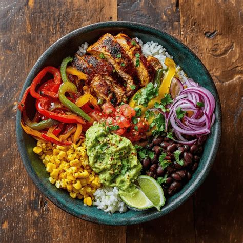 Simple Chicken Fajita Bowl for High Protein Lunches - Healthy Home Plates