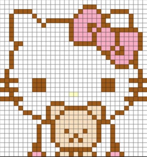 hello kitty teddy bear pixel art 🧸🩷 in 2025 | Pixel art, Pixel art ...