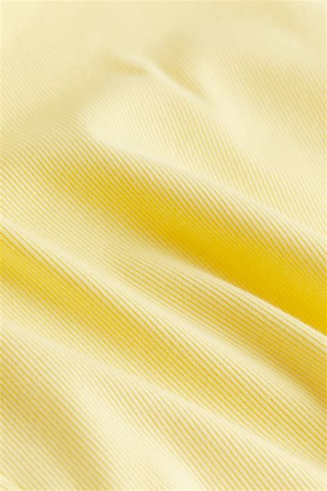 Ribbed jersey top - Light yellow - Ladies | H&M IN