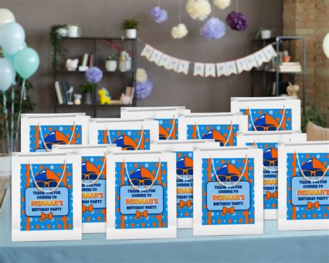 Blippi Theme Oversized Return Gift Bag | Customized Birthday Party ...
