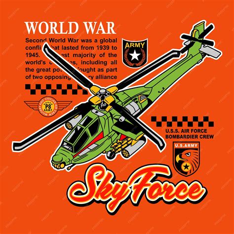 Premium Vector | A poster for the world war ii helicopter with the ...