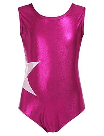 Buy Arshiner Girls' Gymnastics Solid Sparkle Leotard One-piece Suits at ...