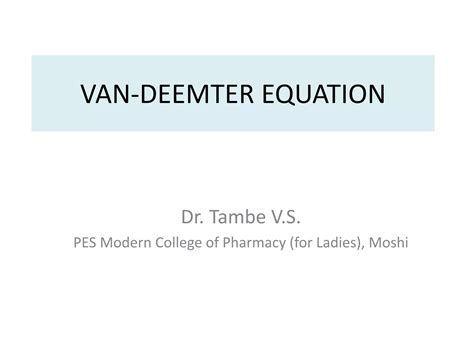 Van deemter equation | PPTX