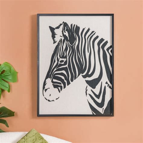 Zebra Safari Embossed Wall Decor For Living Room 23x17 Inch Online ...