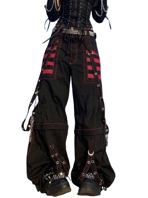 Women Y2k Pants Goth Punk Emo Baggy Bell Bottom Jeans Y2k Wide Leg ...