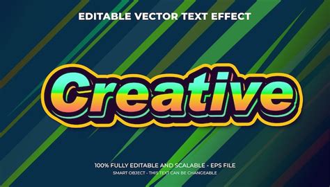 Creative colorful gradient vector text effect | Premium Vector