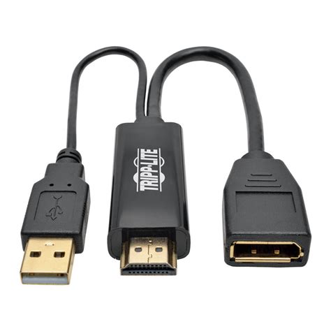 Tripp Lite HDMI to DisplayPort Active Converter 4K with USB Power, HDMI ...