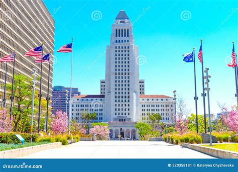 Los Angeles, California - April 12, 2024: LA City Hall Seen from Grand ...