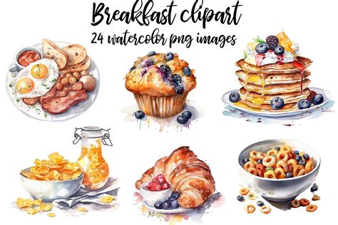 Breakfast Clipart Graphic by retrowalldecor · Creative Fabrica