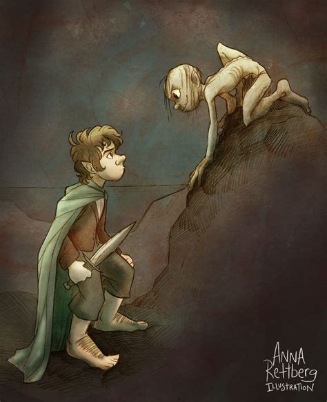 The Hobbit Bilbo Baggins And Gollum