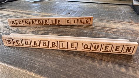Personalized Scrabble Rack Tile Holder, Custom Name Laser Engraved Wood ...