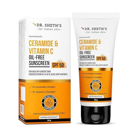 Dr. Sheth's Ceramide & Vitamin C Oil-Free Sunscreen SPF 50+ PA++++ |In ...
