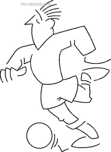 踢球简笔画 的图像结果