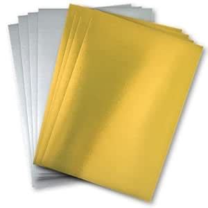 CREATIVE CRAFT Mirror Metallic Finish Card (Gold and Silver) : Amazon ...