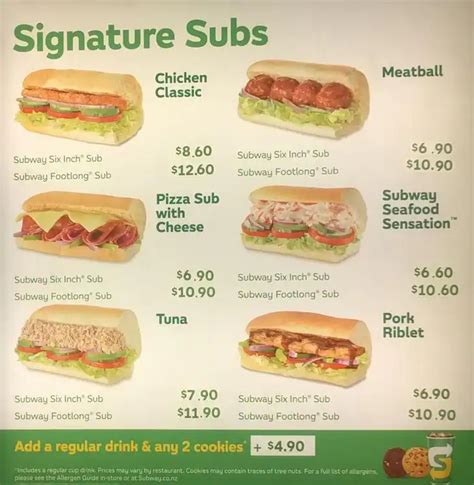 Image result for Subway Menu. Add Ons