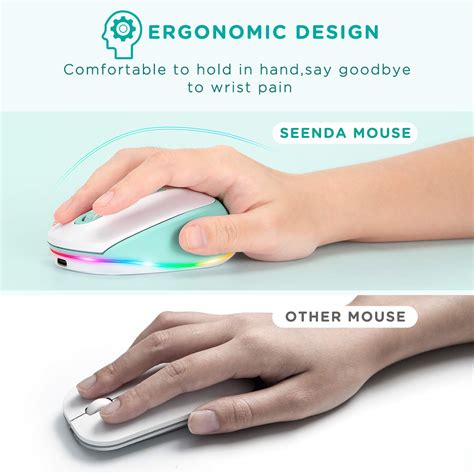 Buy seenda Wireless Mouse, Rechargeable Light Up Mouse for Laptop ...