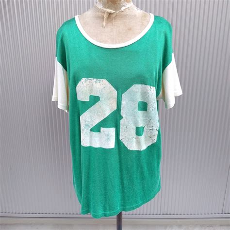 【50s/60s】used/unknownビンテージ/ヴィンテージ/古着/アメカジ/レーヨン/ナンバリング/フットボールTシャツ/28 ...