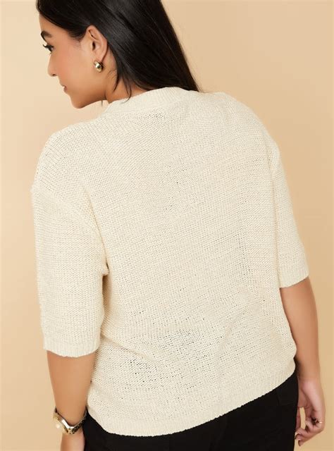 Buy Women Knit Textured Top with Ribbed Detail Online at just Rs. 999.0 ...