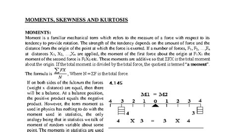 3. Moments, Skewness, and Kurtosis in Statistics - Studocu