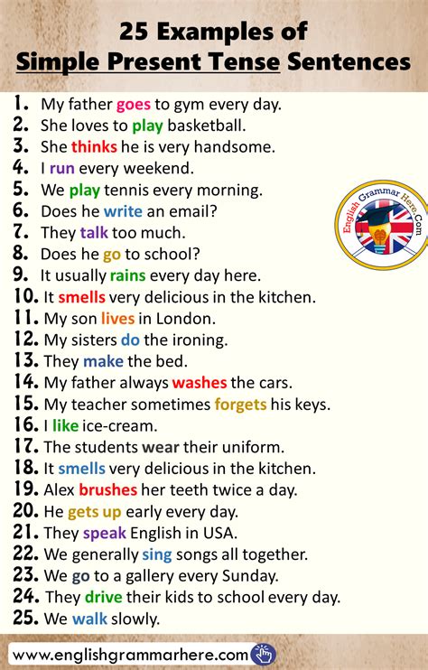 Contoh Simple Present Tense Examples Sentences - IMAGESEE