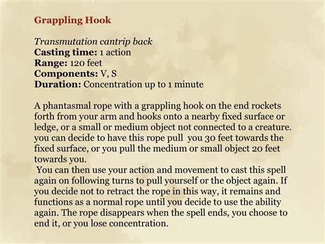 Grappling Hook - a 5e Artificer and Wizard cantrip - first homebrew ...