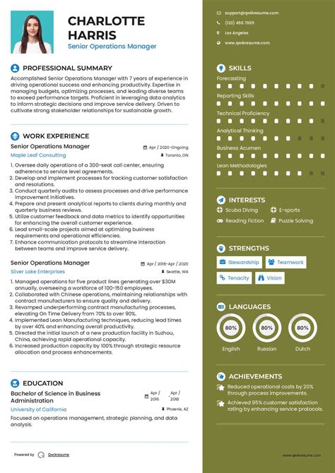 10+ Senior Operations Manager Resume Samples & Templates for 2025