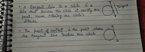 define:16. Tangent to a circle and point of contact - Brainly.in