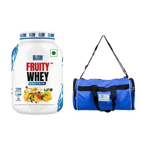 Belgium Nutrition Fruity Whey Protein with 26g Protein, 5.5 BCAAs, 6g ...