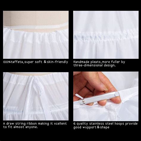 Buy 6-Hoops Hoop Skirt Crinoline Petticoat for Wedding Dress Crinoline ...