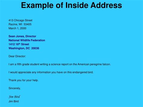 Image result for Inside Address Example