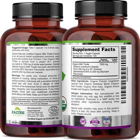 Organic Milk Thistle – Zazzee Naturals