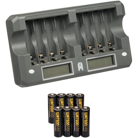 Watson MX AA NiMH Batteries and 8-Bay Rapid Charger Kit B&H
