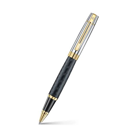 Sheaffer 300 9347 Roller Ball Pen - Engraved Black With Chrome Cap Gold ...