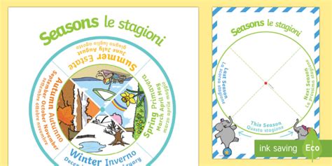 Season Sequencing Wheel Display Calendar English/Italian