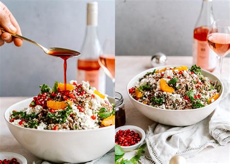Quinoa & Pomegranate Salad With Long Lunch Dressing – Pepper & Me